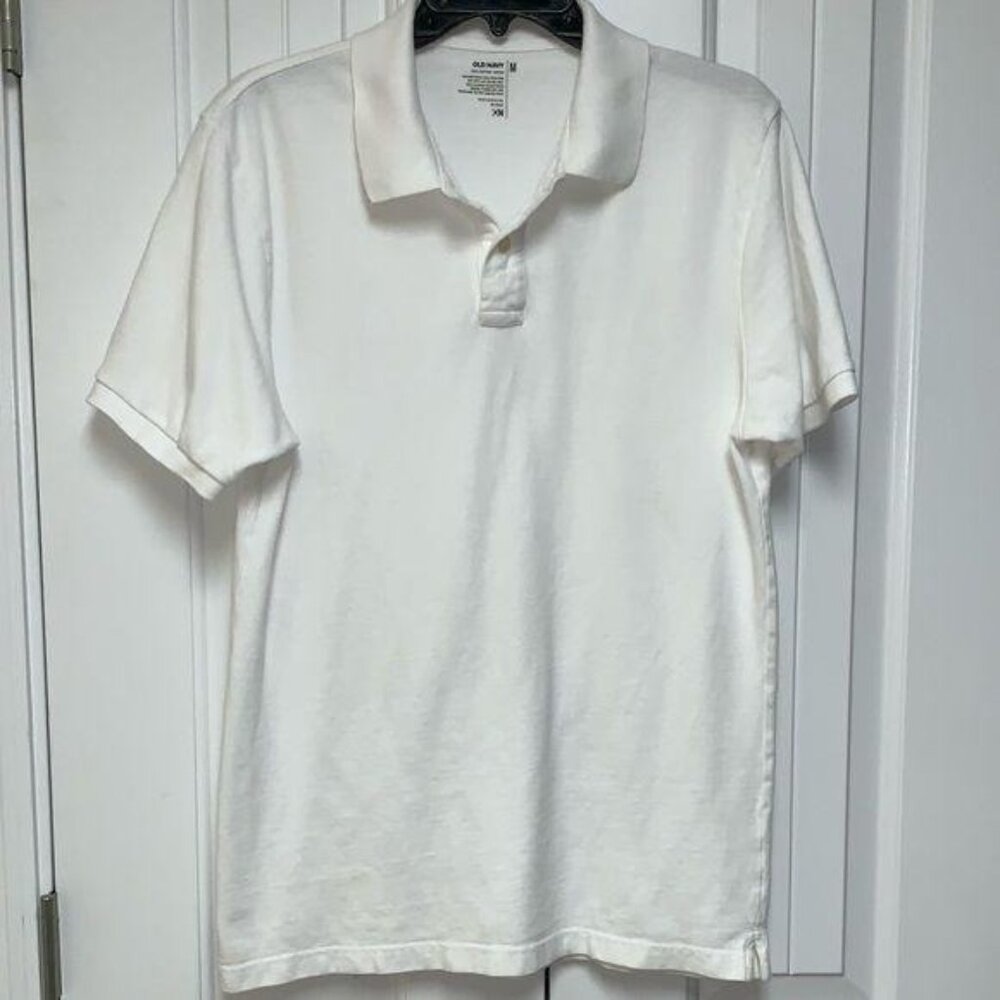 Old Navy White Short Sleeve Polo Shirt
